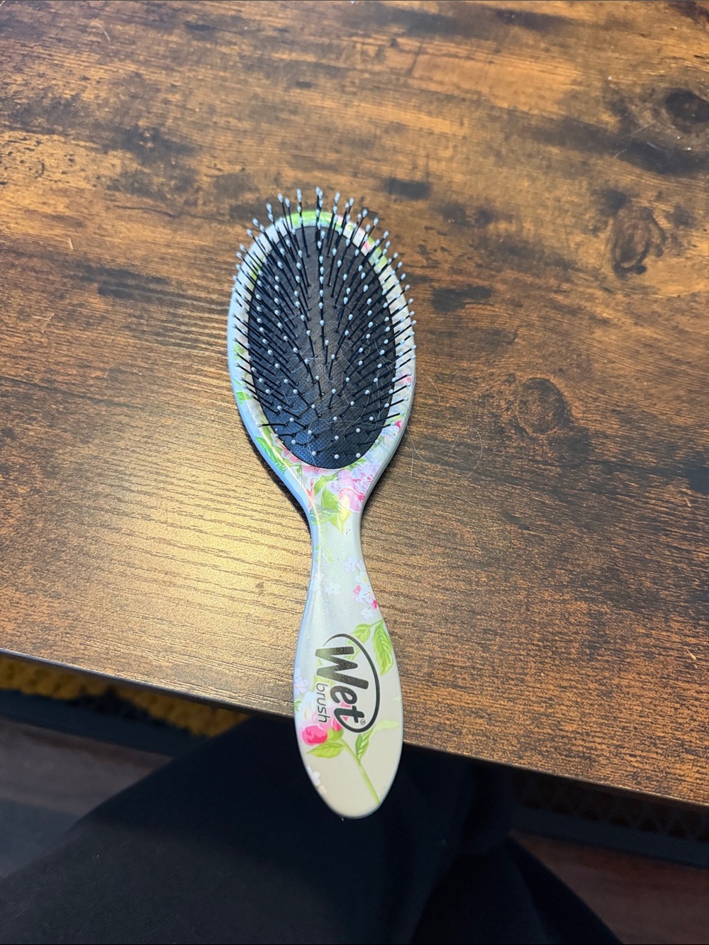 Wet Brush Floral Detangler Paddle Brush — White/Pink